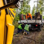 Omega Morgan’s crane team working in tight quarters in the forests of Washington.