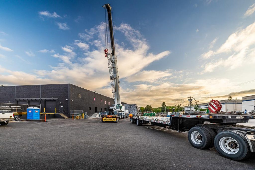 200-ton crane awaits the Omega Morgan crane services crew as the sun rises.