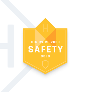 Image of a Gold Highwire safety award badge