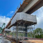 With safety at the top of mind, Omega Morgan erected shoring towers under the conveyor span.