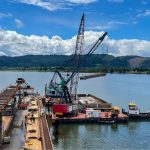 a 130,000 lb bridge span, mid-move with the Omega Morgan millwright team.